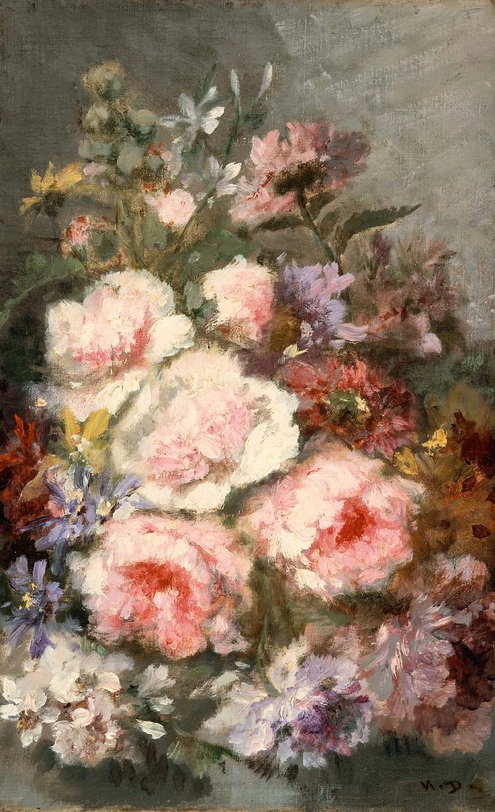 Flowers, by Narcisse Virgilio Díaz, oil, 1851