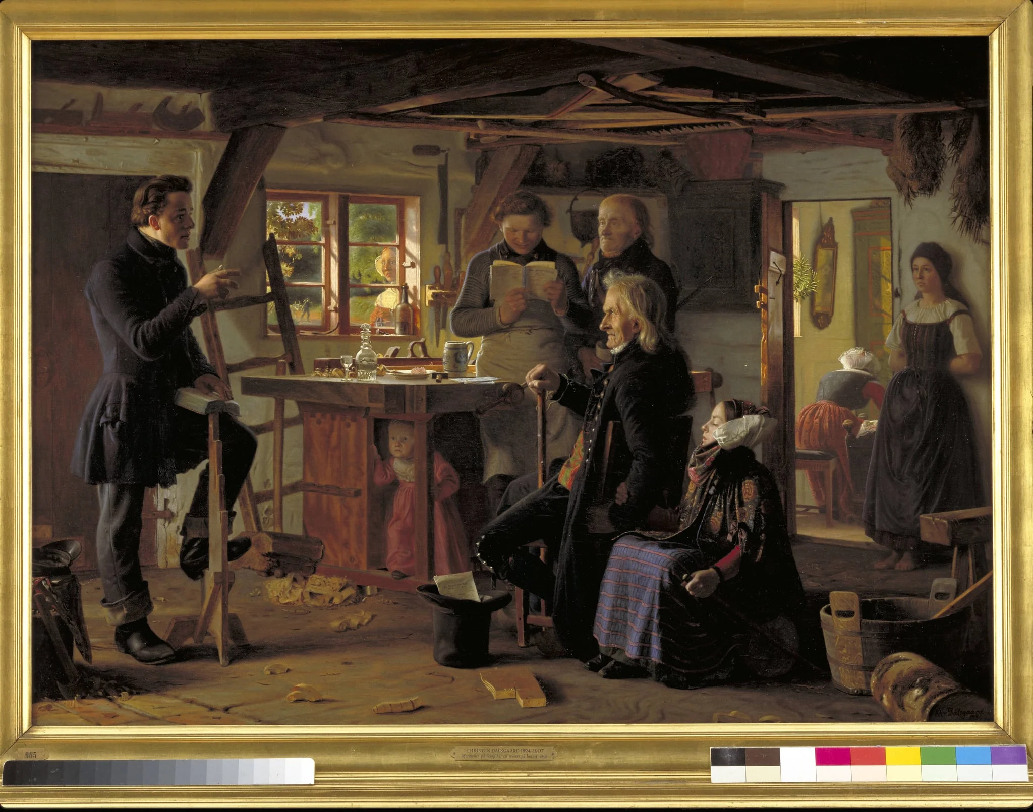 Mormons Visiting a Country Carpenter, by Unknown, 1856