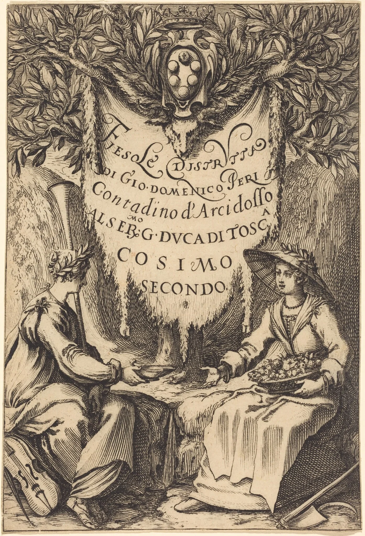 La belle jardinière, by Jacques Callot, ink, 1619