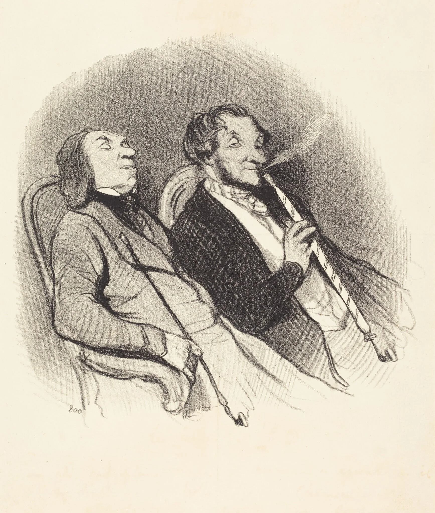 Les Fumeurs de Hadchids, by Honoré Daumier, ink, 1845
