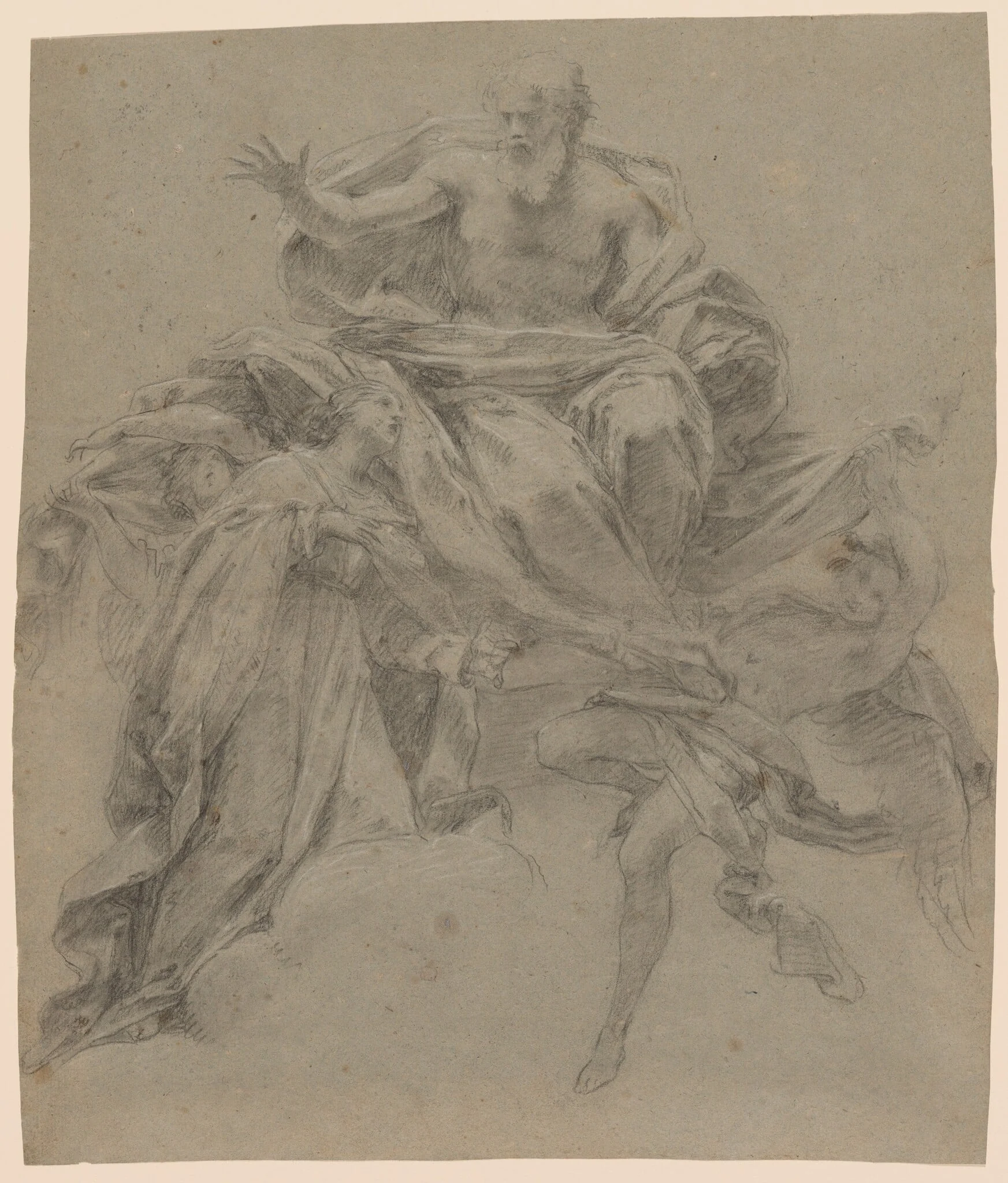 The Immaculate Conception with God the Father and Angels, by Francesco Mancini, chalk, 1739