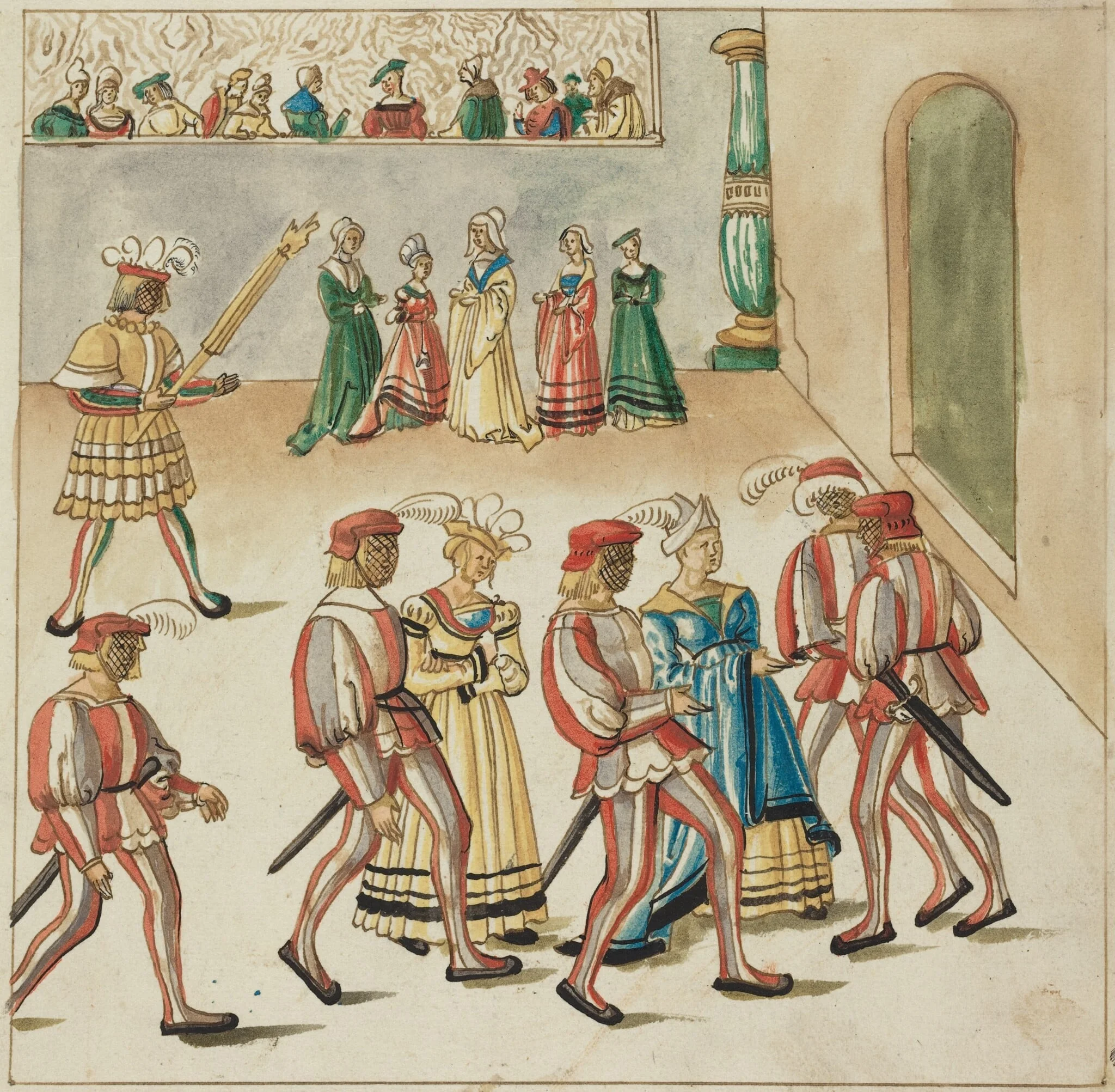 Masquerade, by German 16th Century, ink, 1514