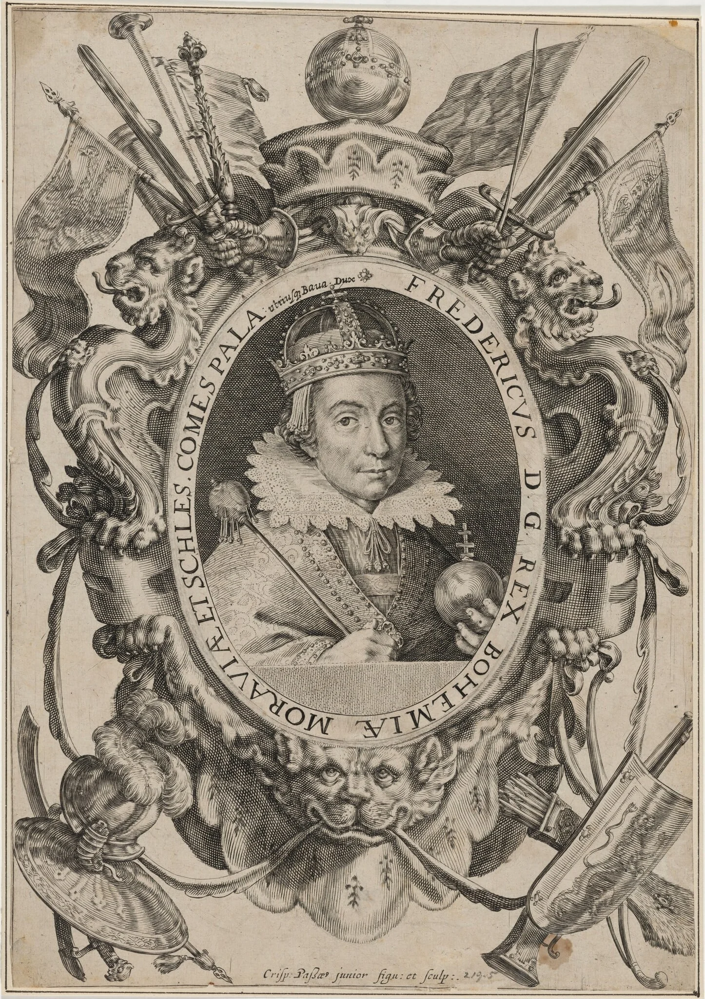 Frederick V, Elector Palatine, King of Bohemia, by Crispijn van de Passe I, ink, 1601