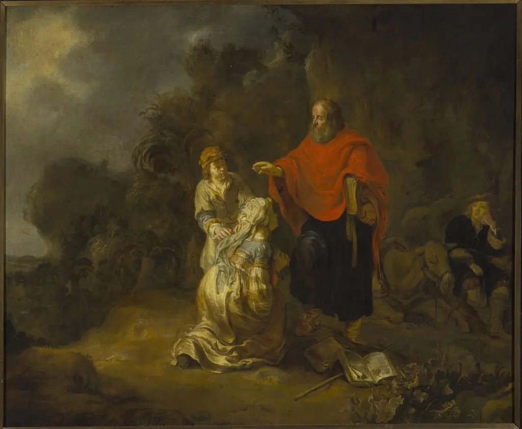 Prophet Elisha and the Shunammite woman on Mt. Carmel