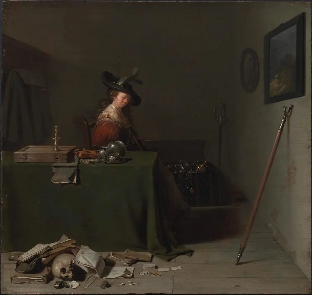 Woman Seated at a Table (Vanitas)