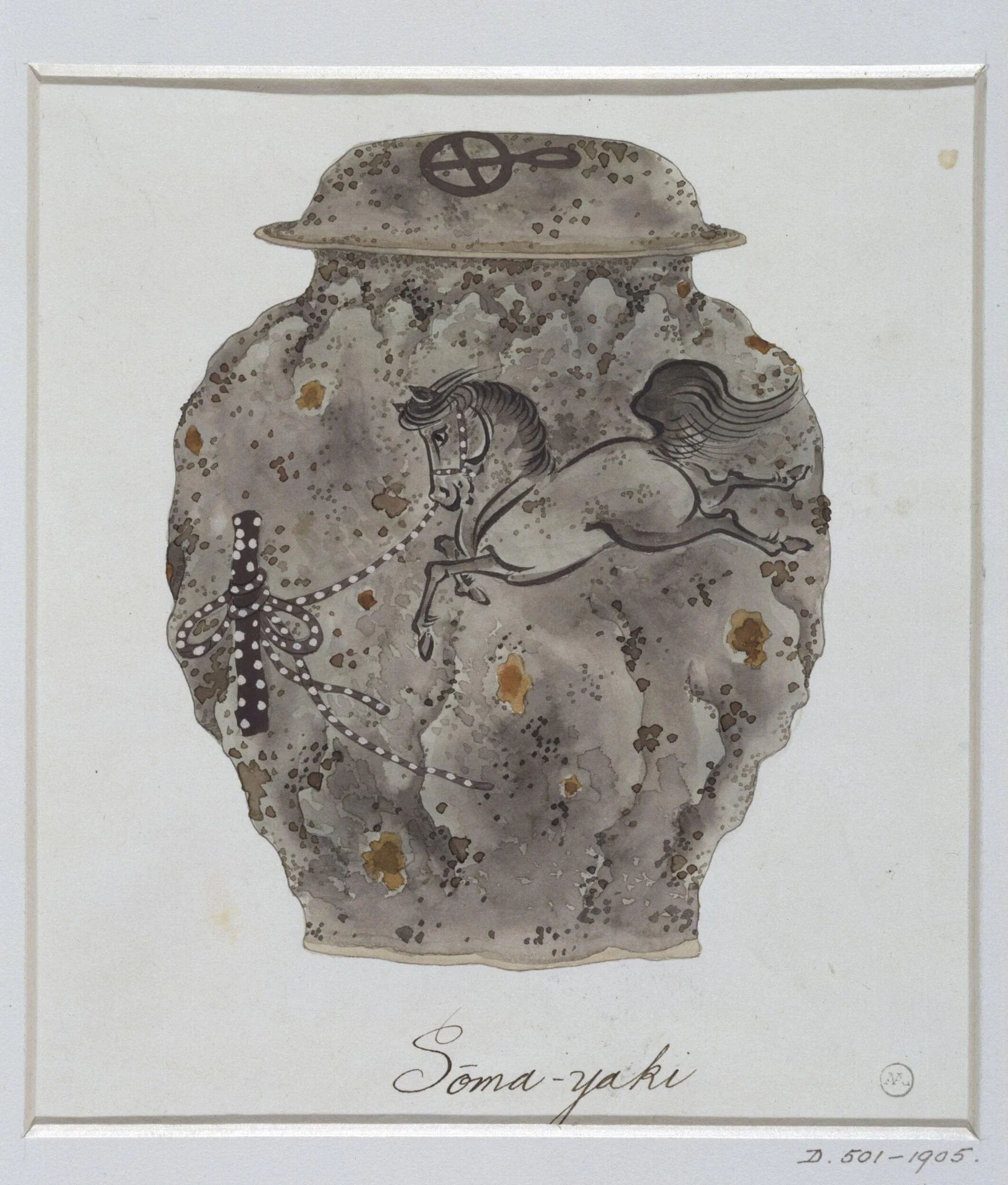 Sōma-yaki, by Unknown, paint, 1877
