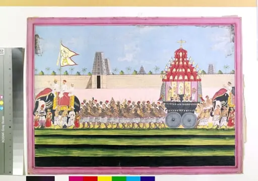 Procession with festival car