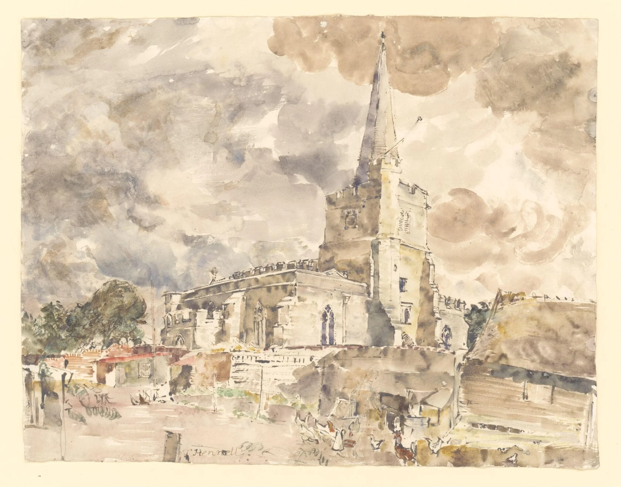 Church of St. Werburgh's, Hoo, by Thomas Barclay Hennell, watercolor, 1940