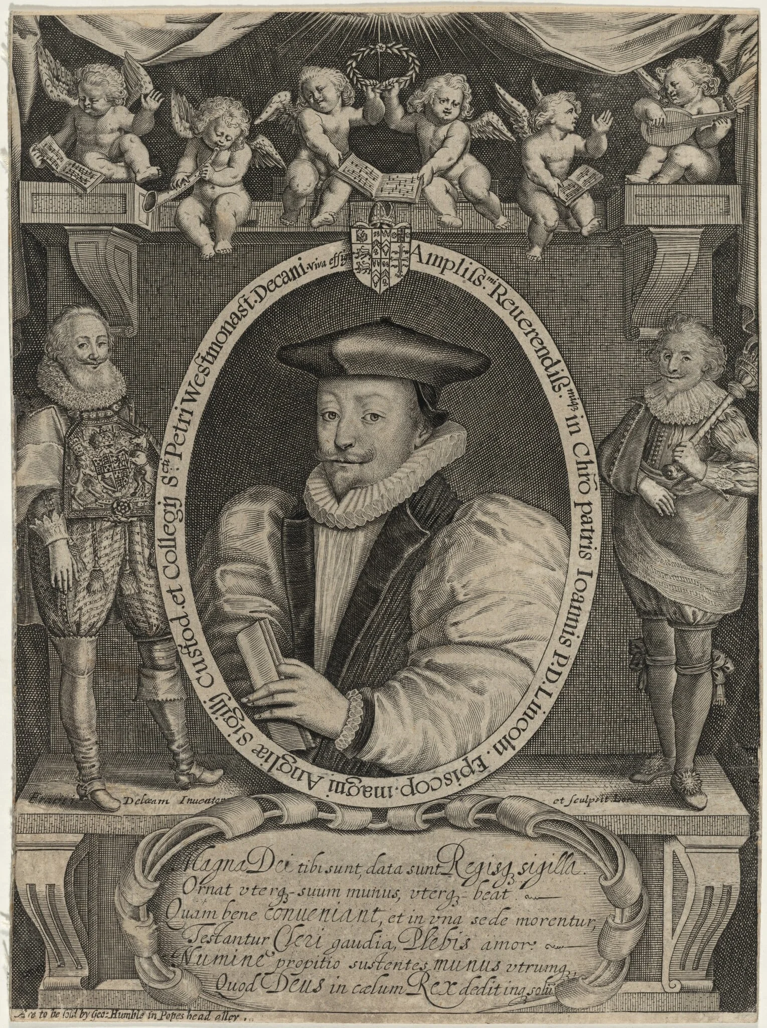 John Williams, D.D., Archbishop of York and Lord Keeper, by Francis Delaram, ink, 1608