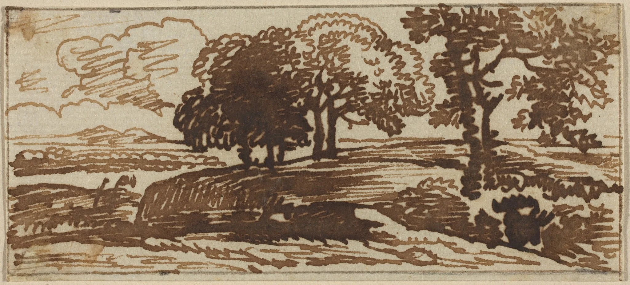 Landscape, by Franz Innocenz Josef Kobell, ink, 1786