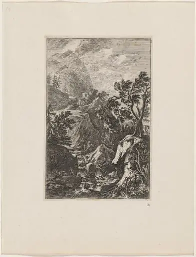 Two Men beside Two Trees