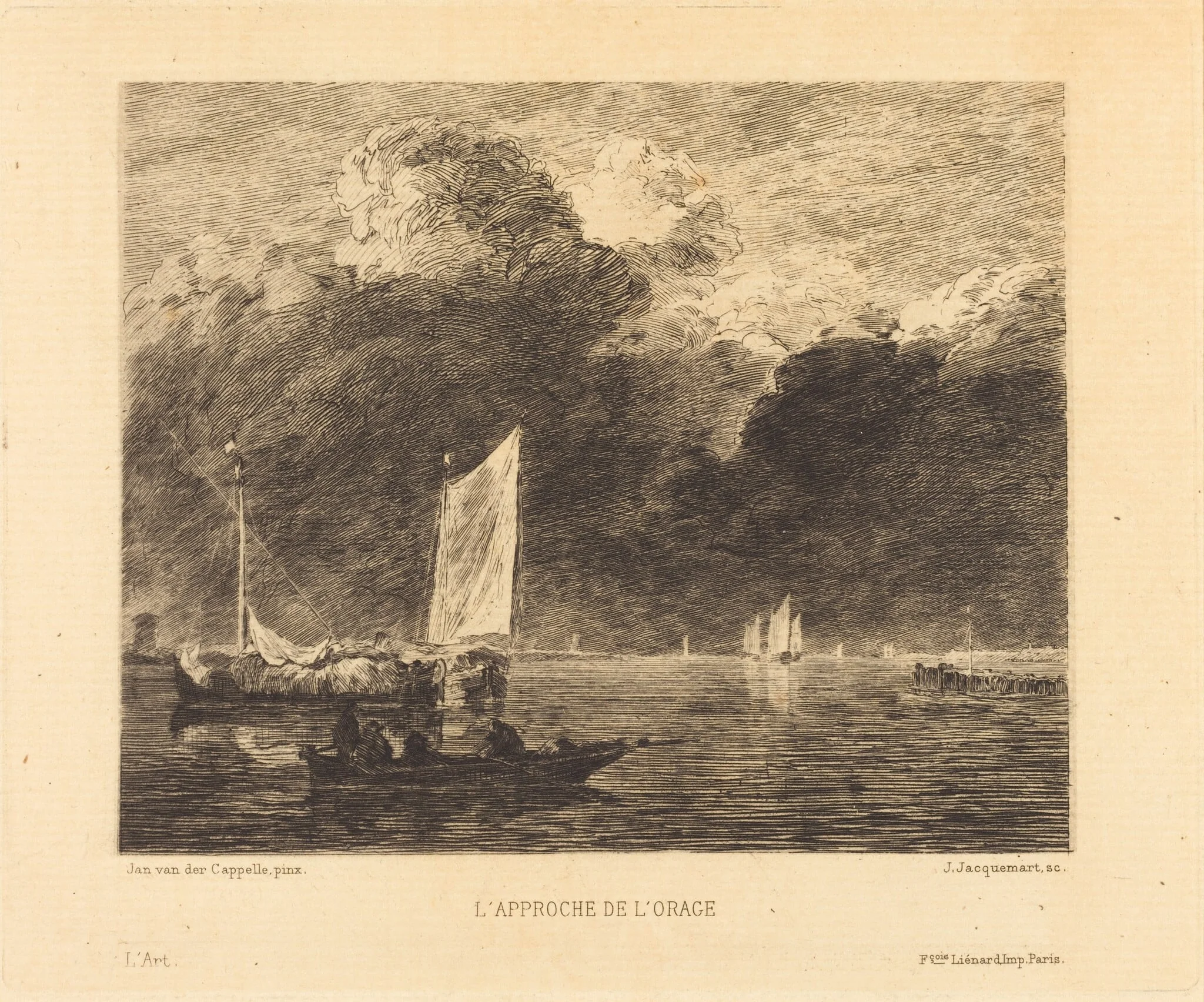 L'Approche de l'Orage (The Storm's Approach), by Jules-Ferdinand Jacquemart, ink, 1875