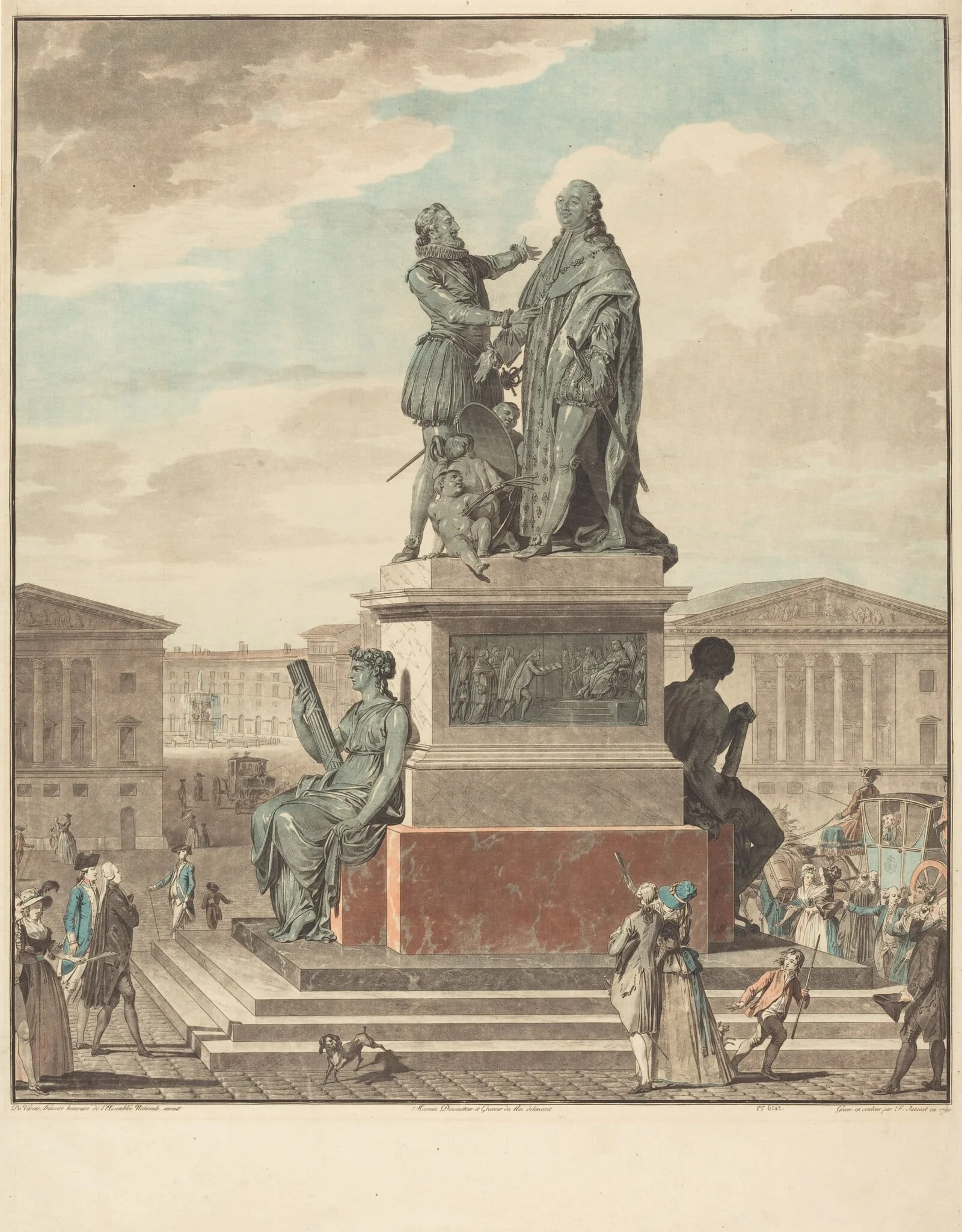 Projet d'un monument a ériger pour le roi, by Jean-François Janinet, ink, 1790