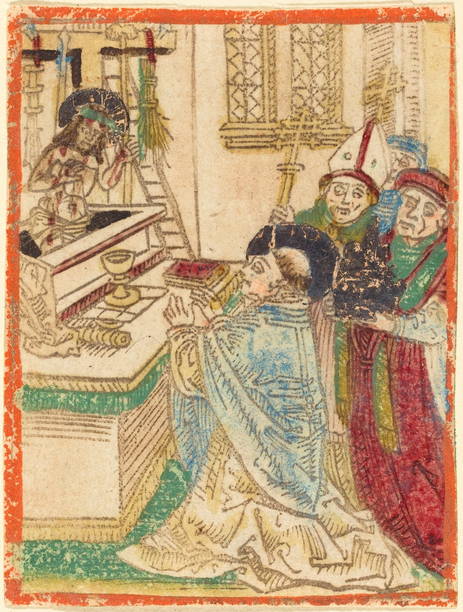 The Mass of Saint Gregory, by German 15th Century, ink, 1485