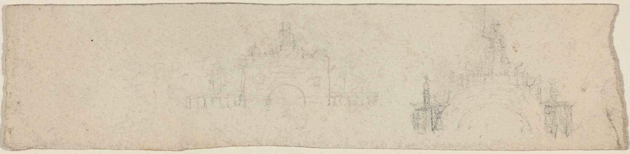 Studies for a Triumphal Arch Surmounted by Britannia [recto and verso], by John Flaxman, graphite, 1799