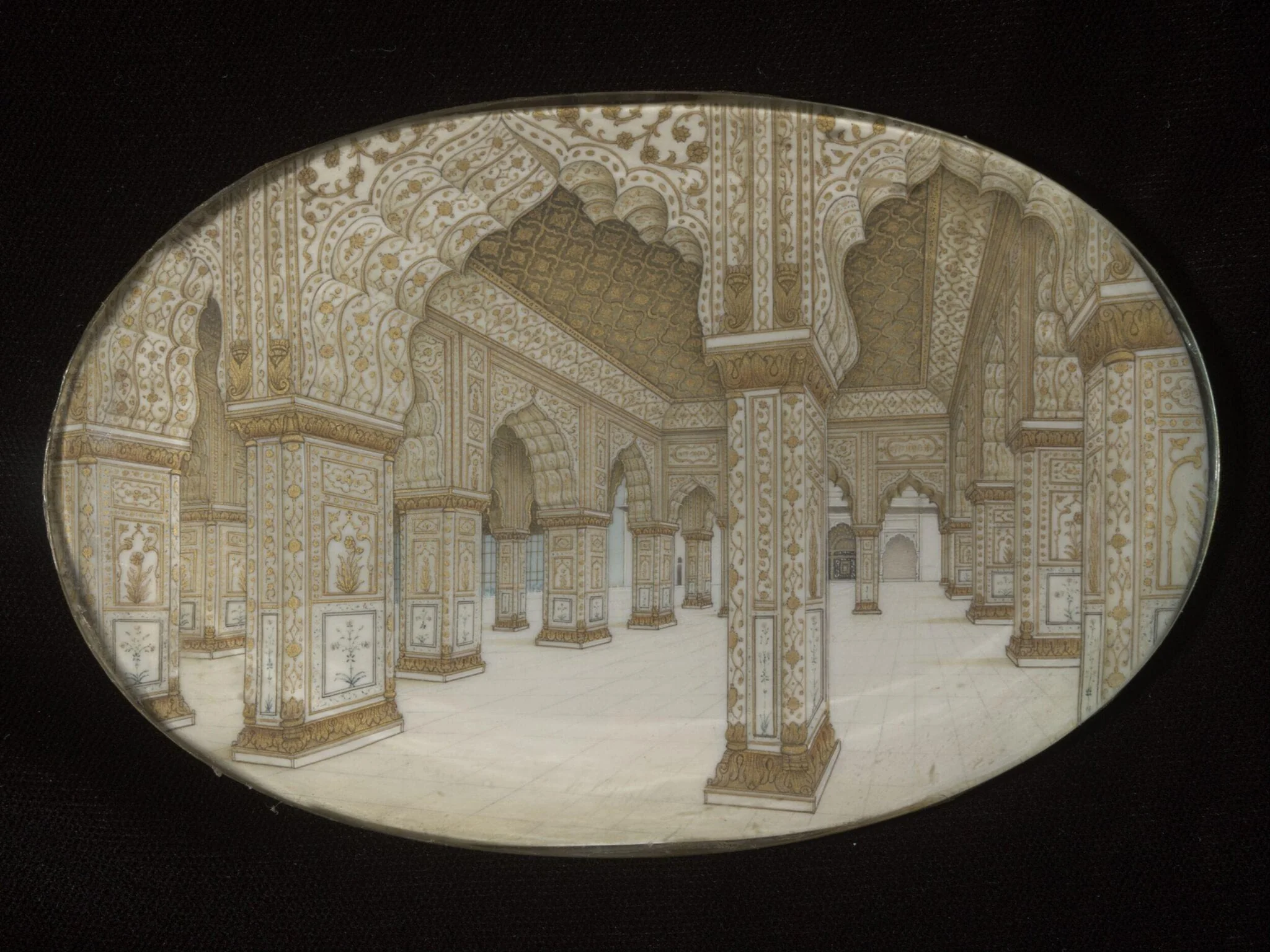 Interior of a Mughal Palace., by Unknown, paint, 1900