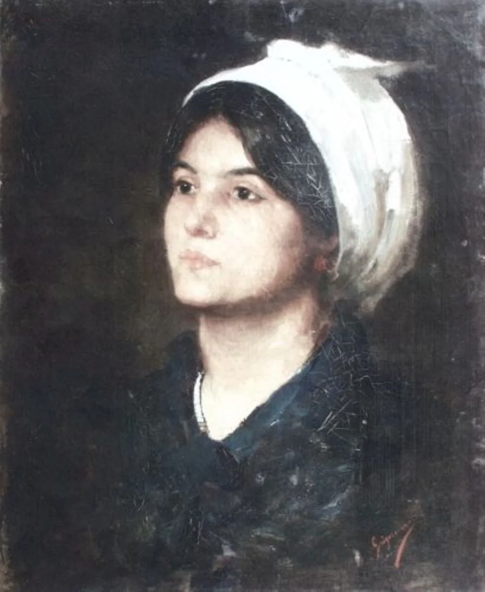 Cap de fată, by Nicolae Grigorescu, unspecified, 1850