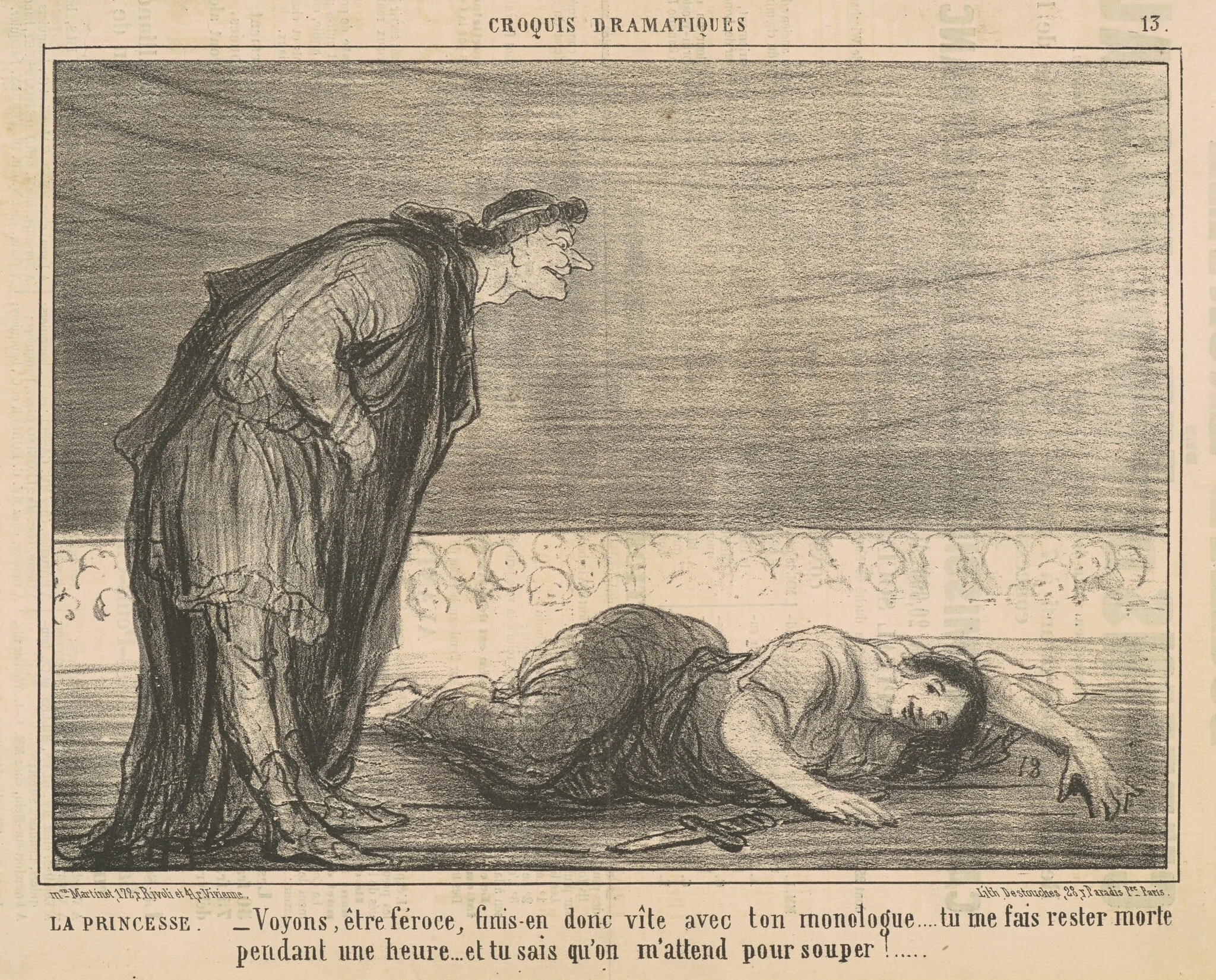 La princesse, by Honoré Daumier, ink, 1857
