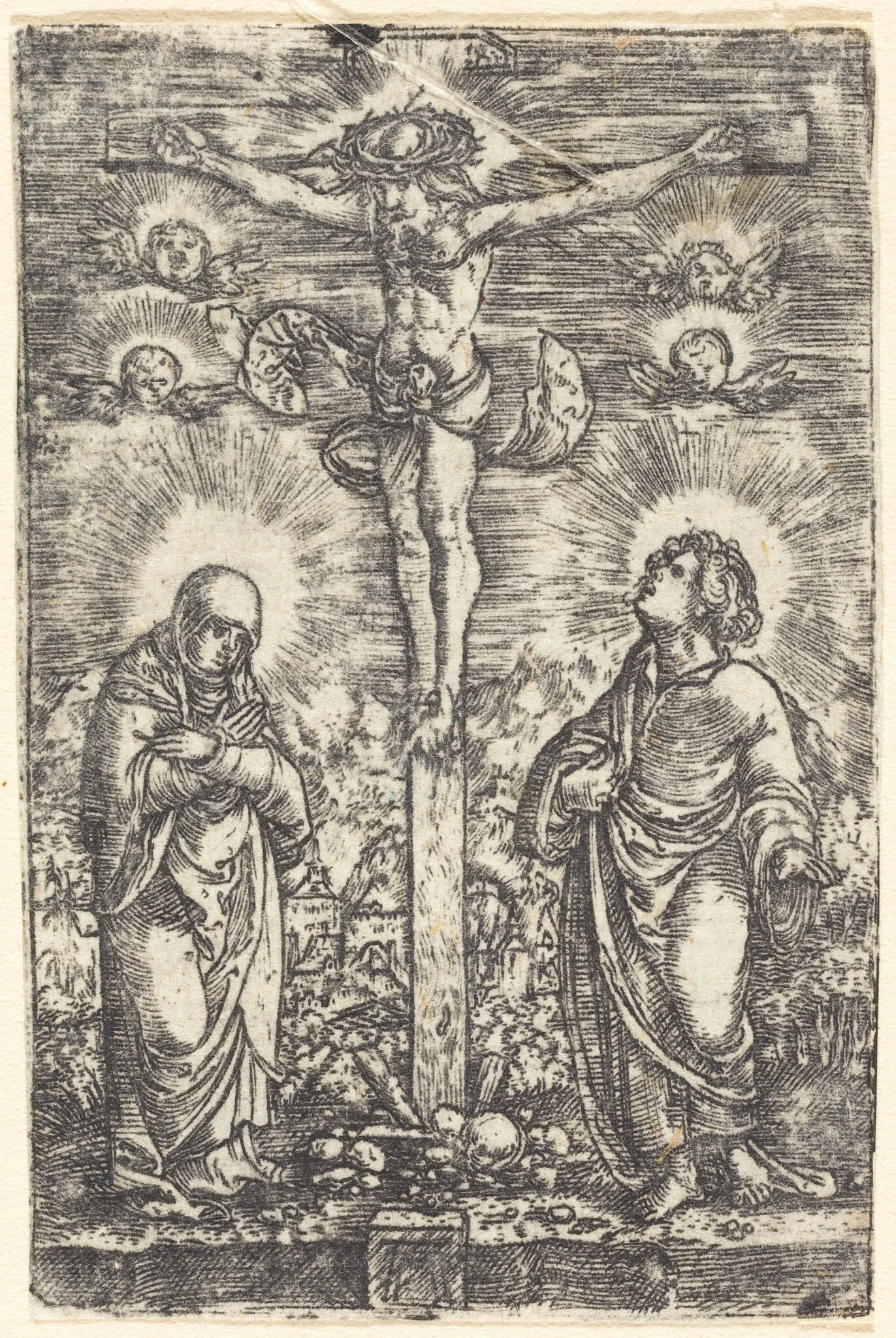 Christ on the Cross, by Albrecht Altdorfer, ink, 1515