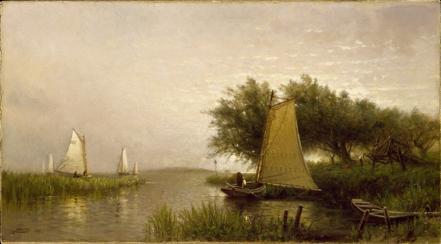 On Synepuxent Bay, Maryland, by Arthur Quartley, oil, 1888