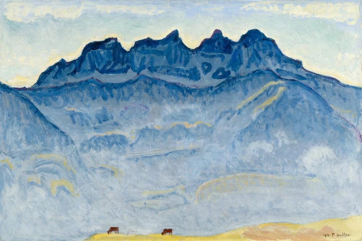 Die Dents du Midi von Champéry aus, by Ferdinand Hodler, oil, 1916