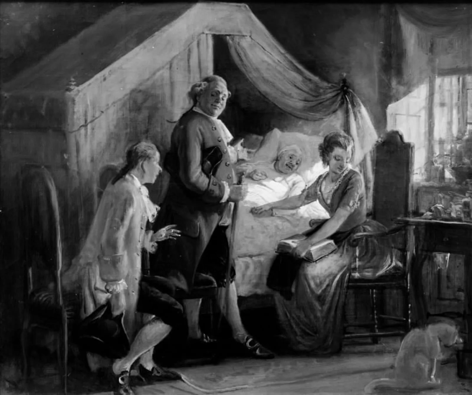 En trolovelse ved sygesengen, by Unknown, 1850
