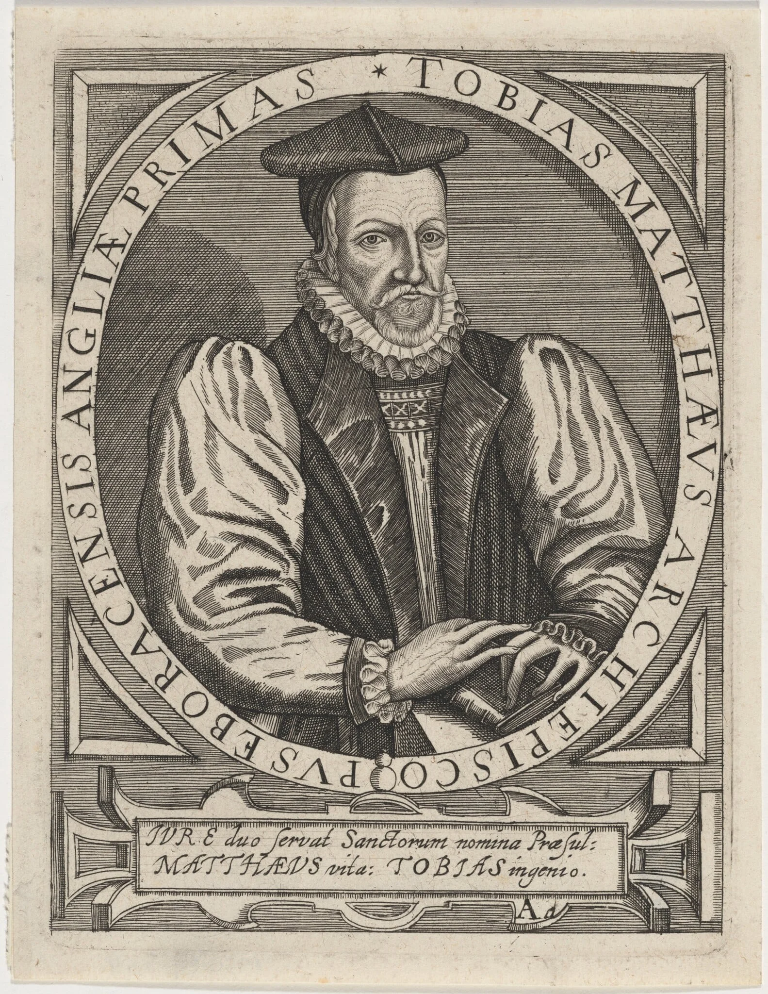 Tobias Matthew, Archbishop of York, by Unknown 19th Century, ink, 1650