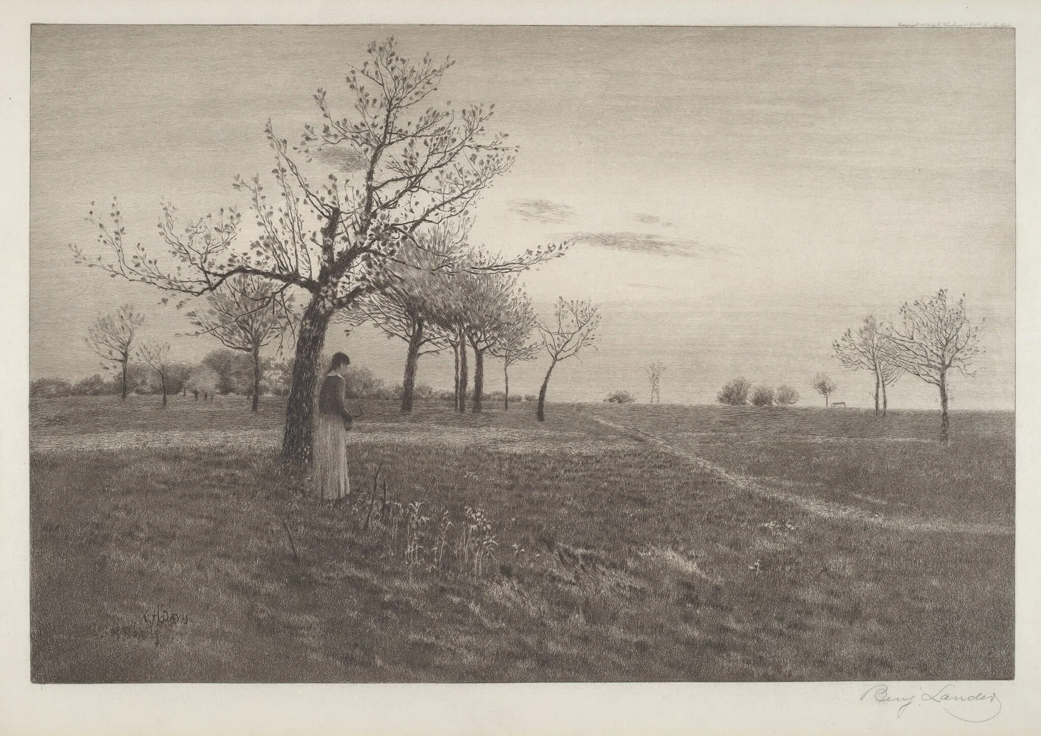 After Glow, by Benjamin Lander, ink, 1885
