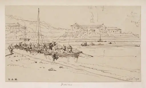 Tanka boats in the Praya Grande, Macau