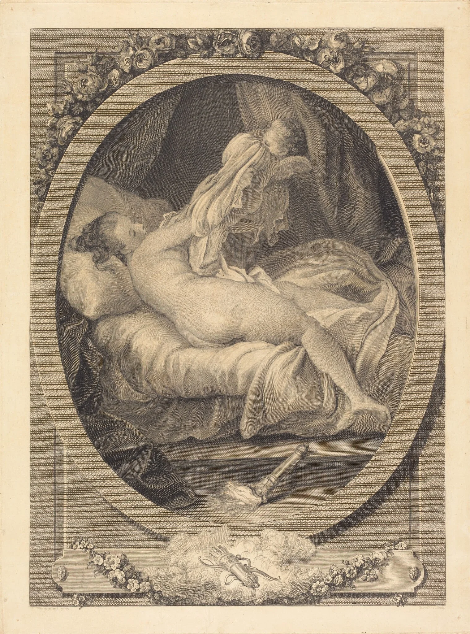 La  Chemise enlevée, by E. Guersant, ink, 1782