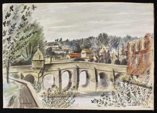 View of Bradford-on-Avon, with the bridge in the foreground