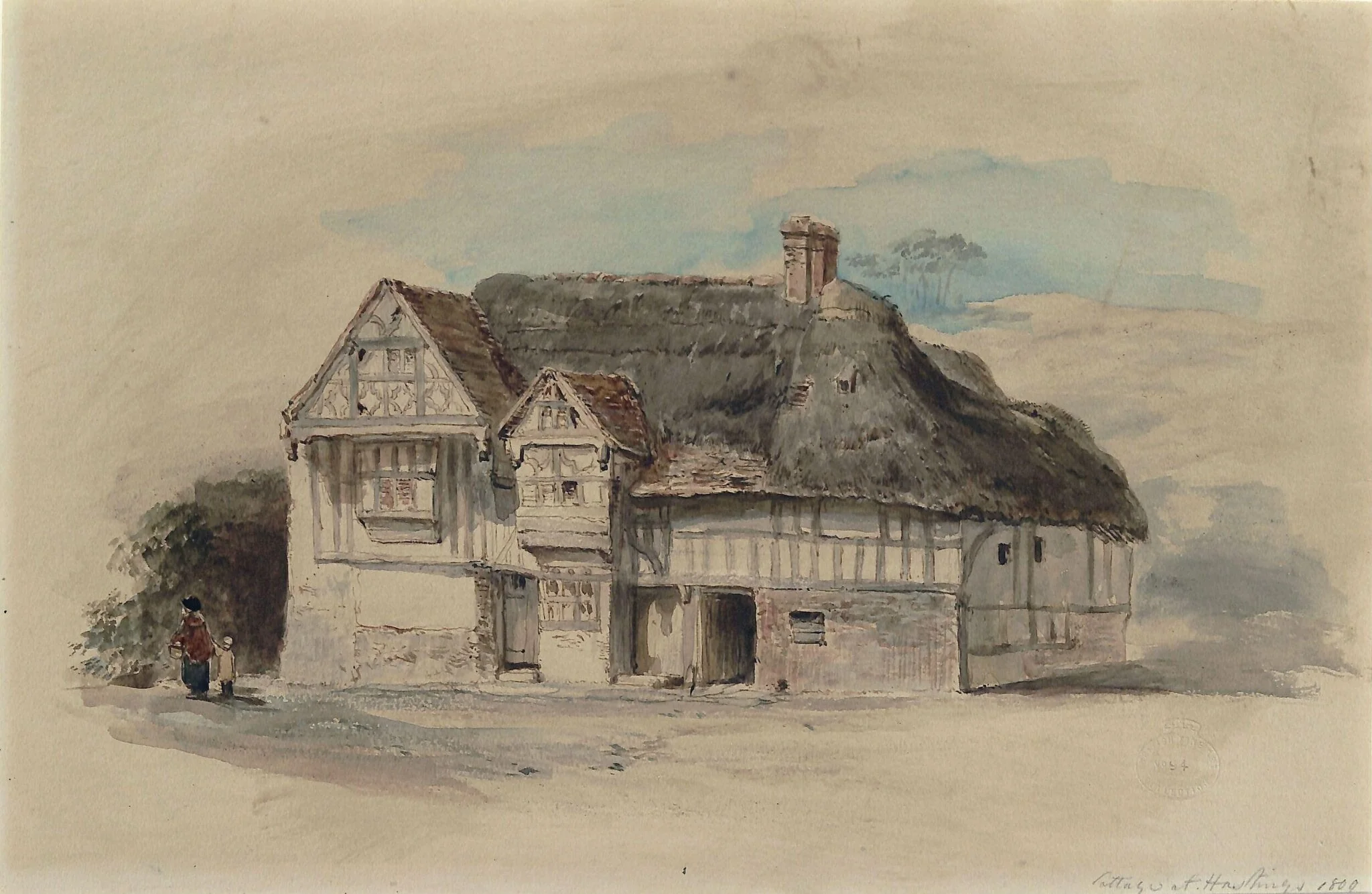 Cottage near Hastings, by John FRS Burnet, watercolor, 1809