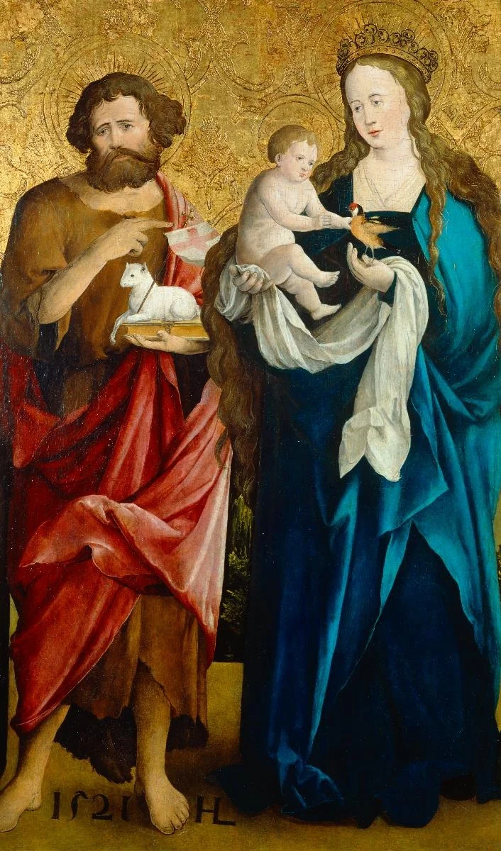 Johannes der Täufer und Maria mit dem Jesuskind, by Hans Leu the Younger, oil, 1521