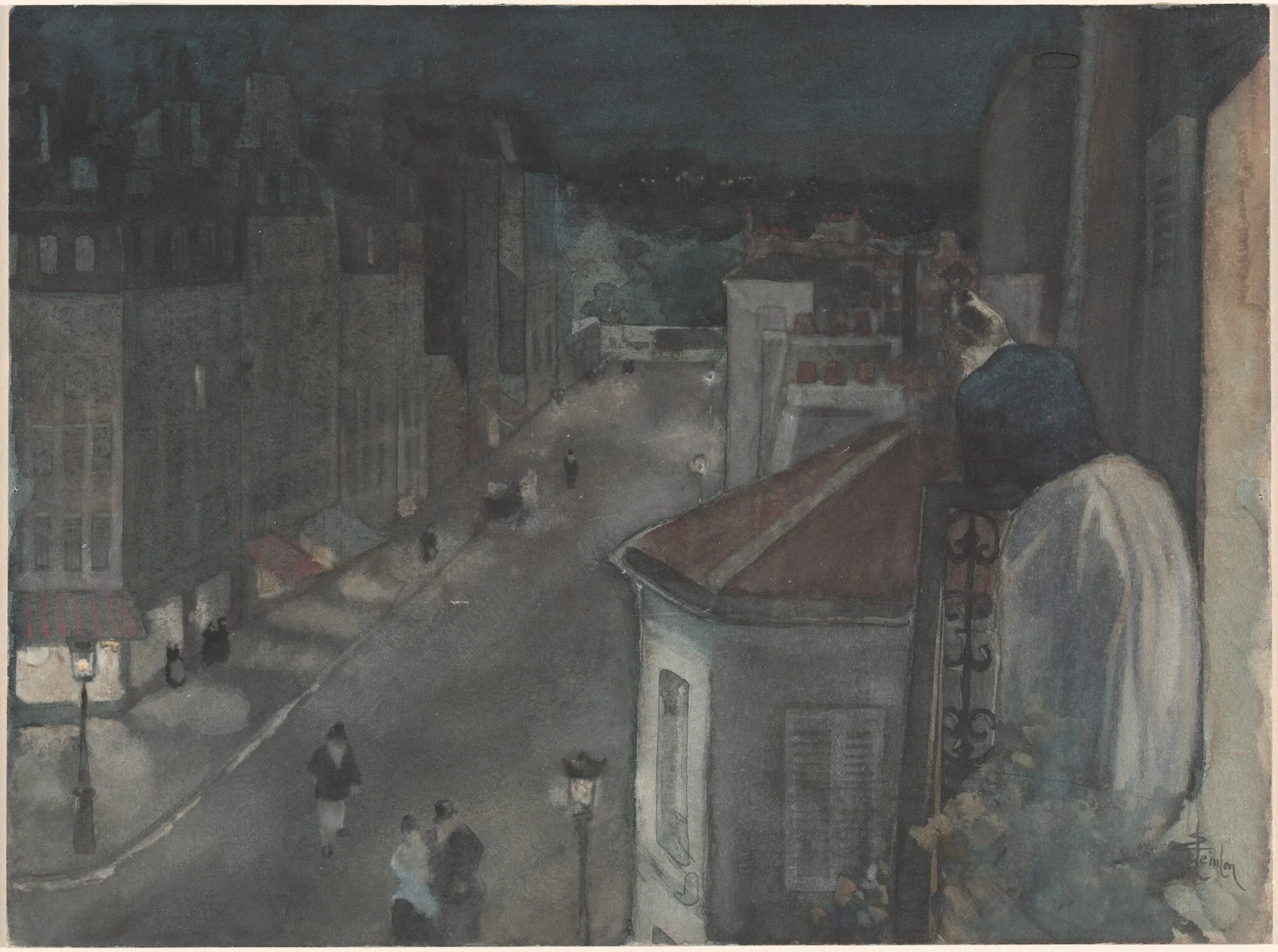 From the Sixth Floor, by Théophile Alexandre Steinlen, watercolor, 1891