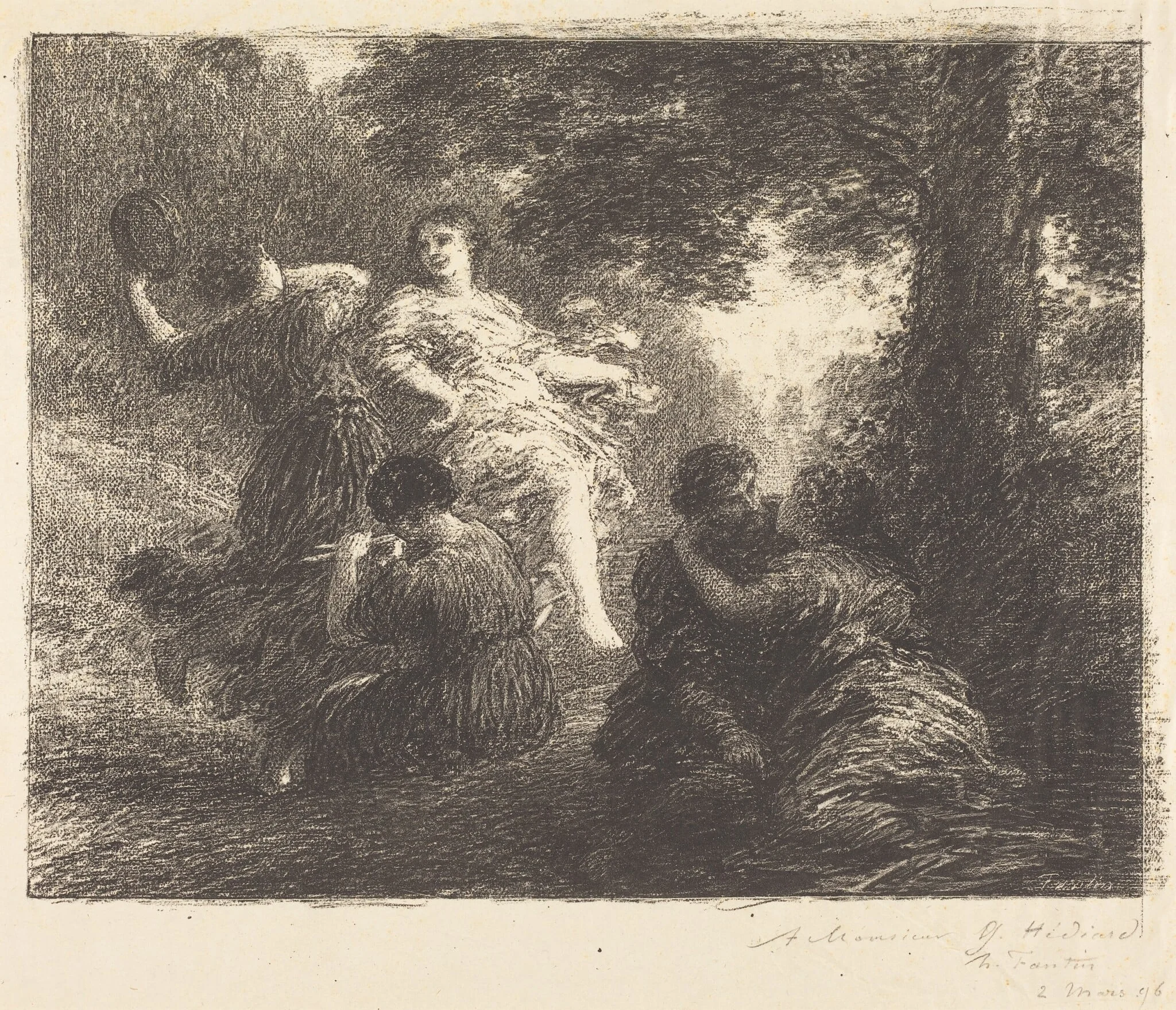 Pastoral, by Henri Fantin-Latour, ink, 1896