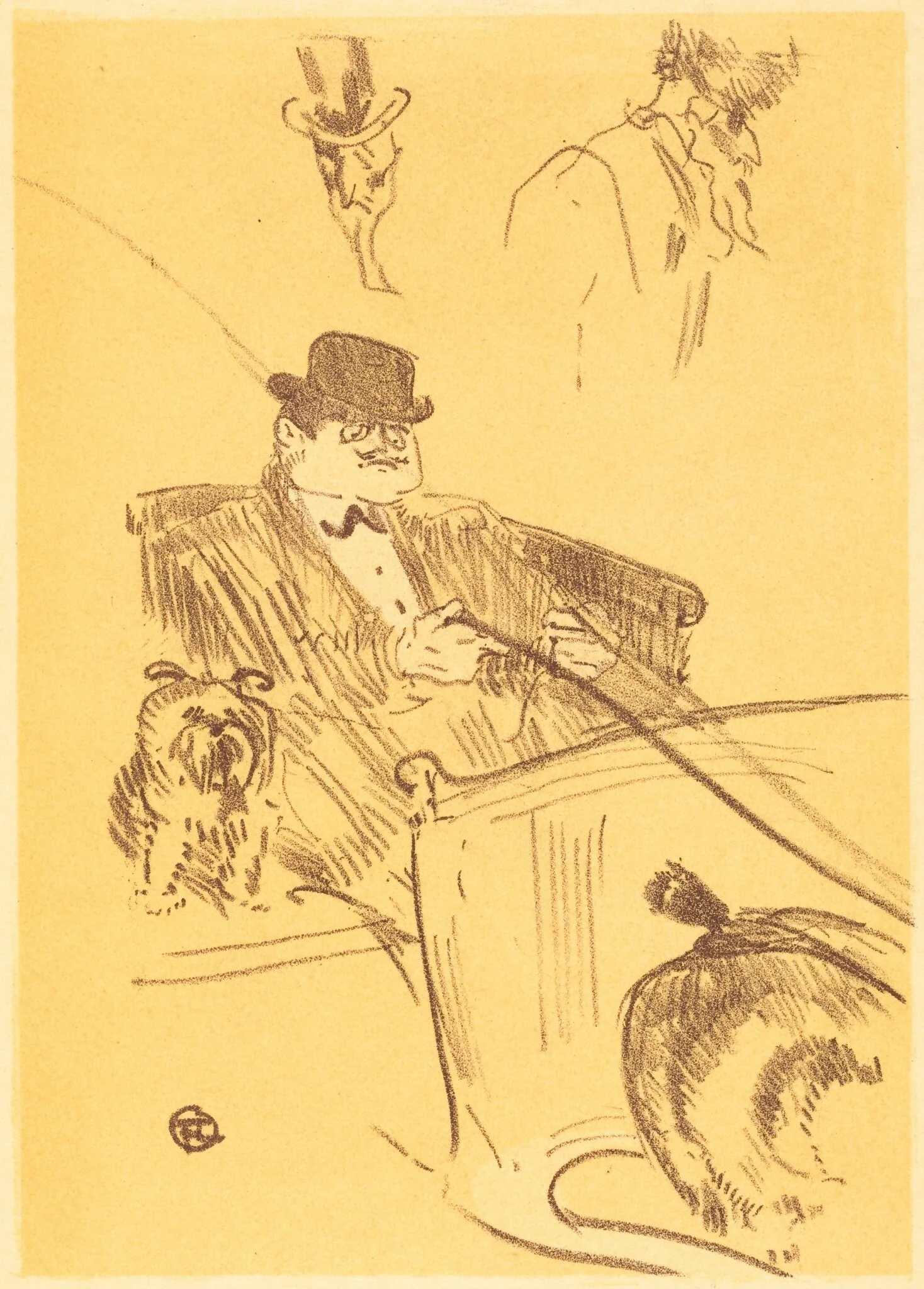 Cover for "La tribu d'Isodore" (Couverture pour "La tribu d'Isodore"), by Henri de Toulouse-Lautrec, ink, 1897