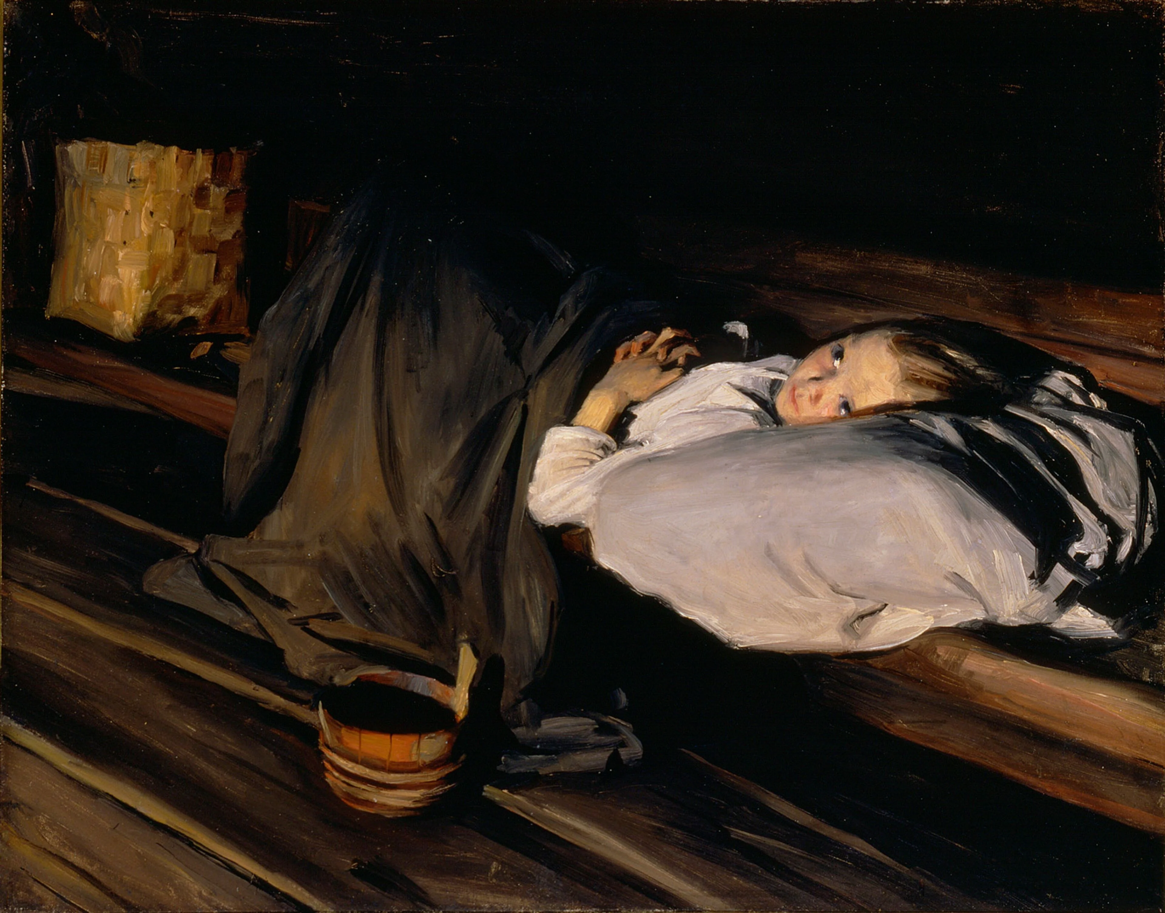 Abandoned ; Orphan, by Albert Gebhard, oil, 1898