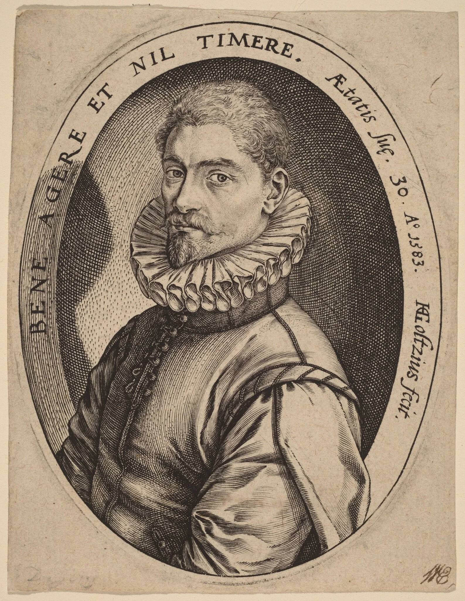 Hieronymus Scholiers, by Hendrik Goltzius, ink, 1583