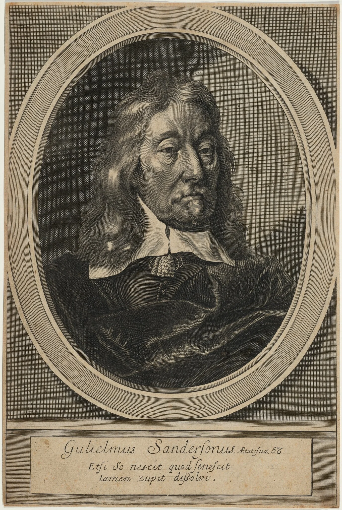 Sir William Sanderson, by William Faithorne, ink, 1658