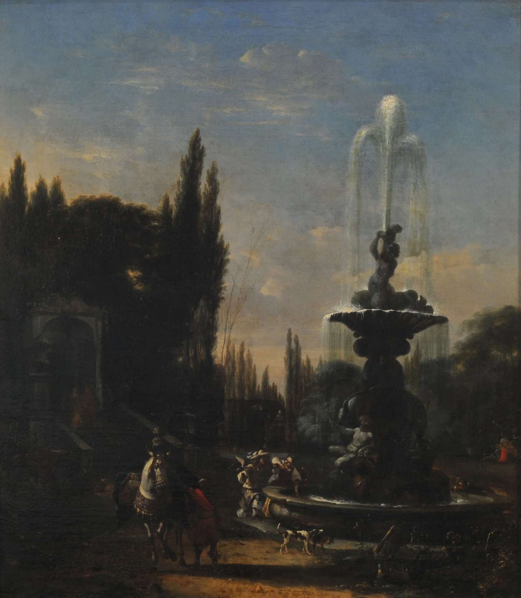 Hunting game, by Willem Schellinks, oil, 1662