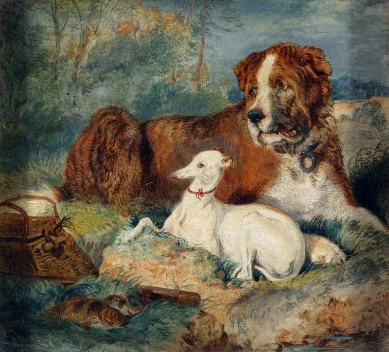 The Angler's Guard, by Edwin Landseer, oil, 1824