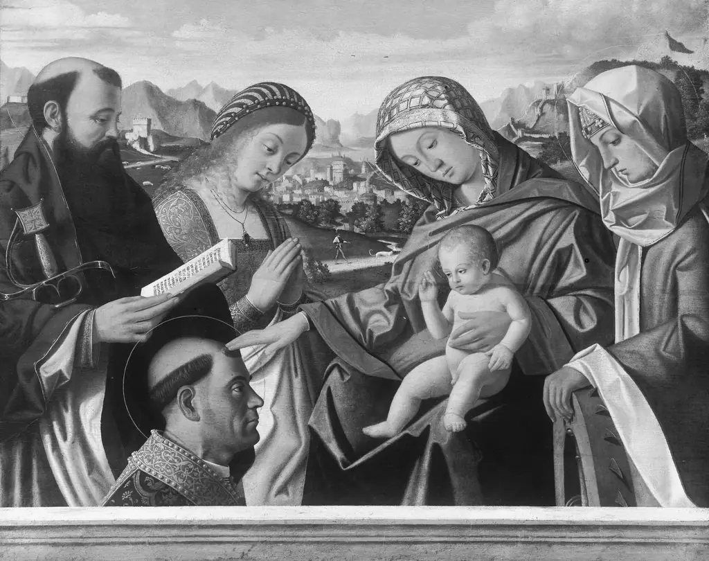 Mary with the child and four saints