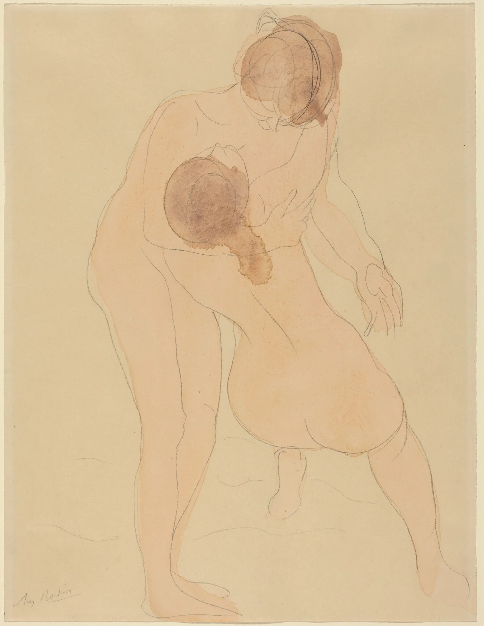 Two Figures, by Auguste Rodin, graphite, 1905