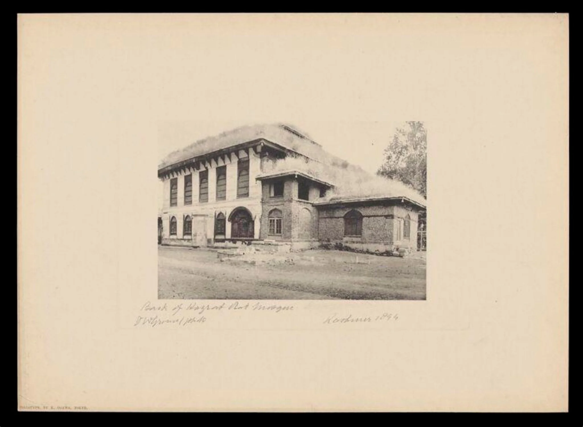 Bank of Hazratbal Mosque, Kashmir, by J.W. Groves, photographic, 1894