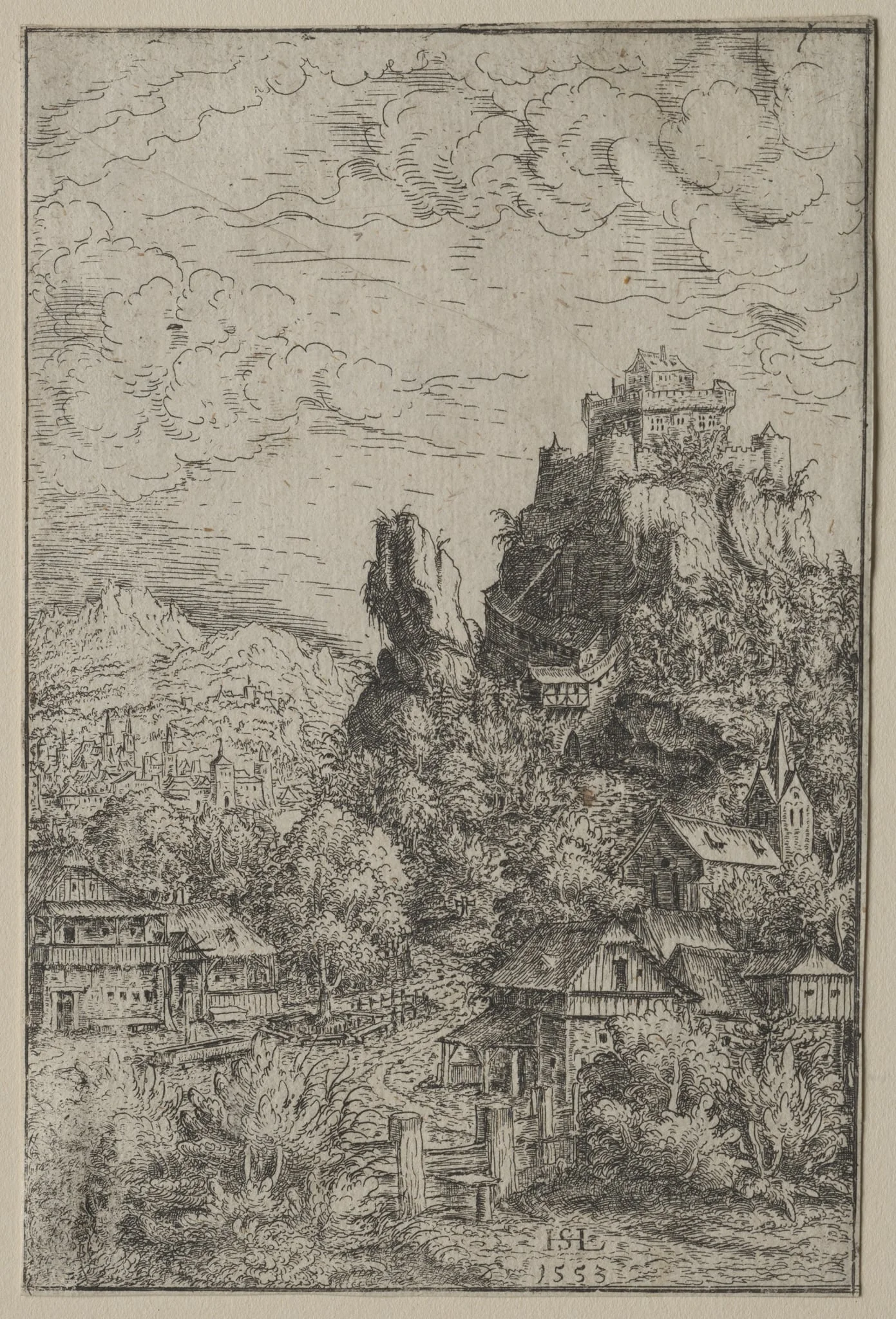 Landscape with a Castle, by Hanns Lautensack, 1553