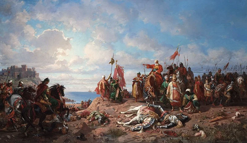 The death of king Wladyslaw II at Varna, by Stanisław Chlebowski, oil, 1850
