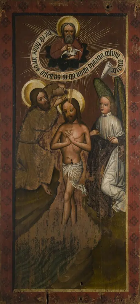 Baptism of Christ. T wing of the altar retable [?] from Chełmiec