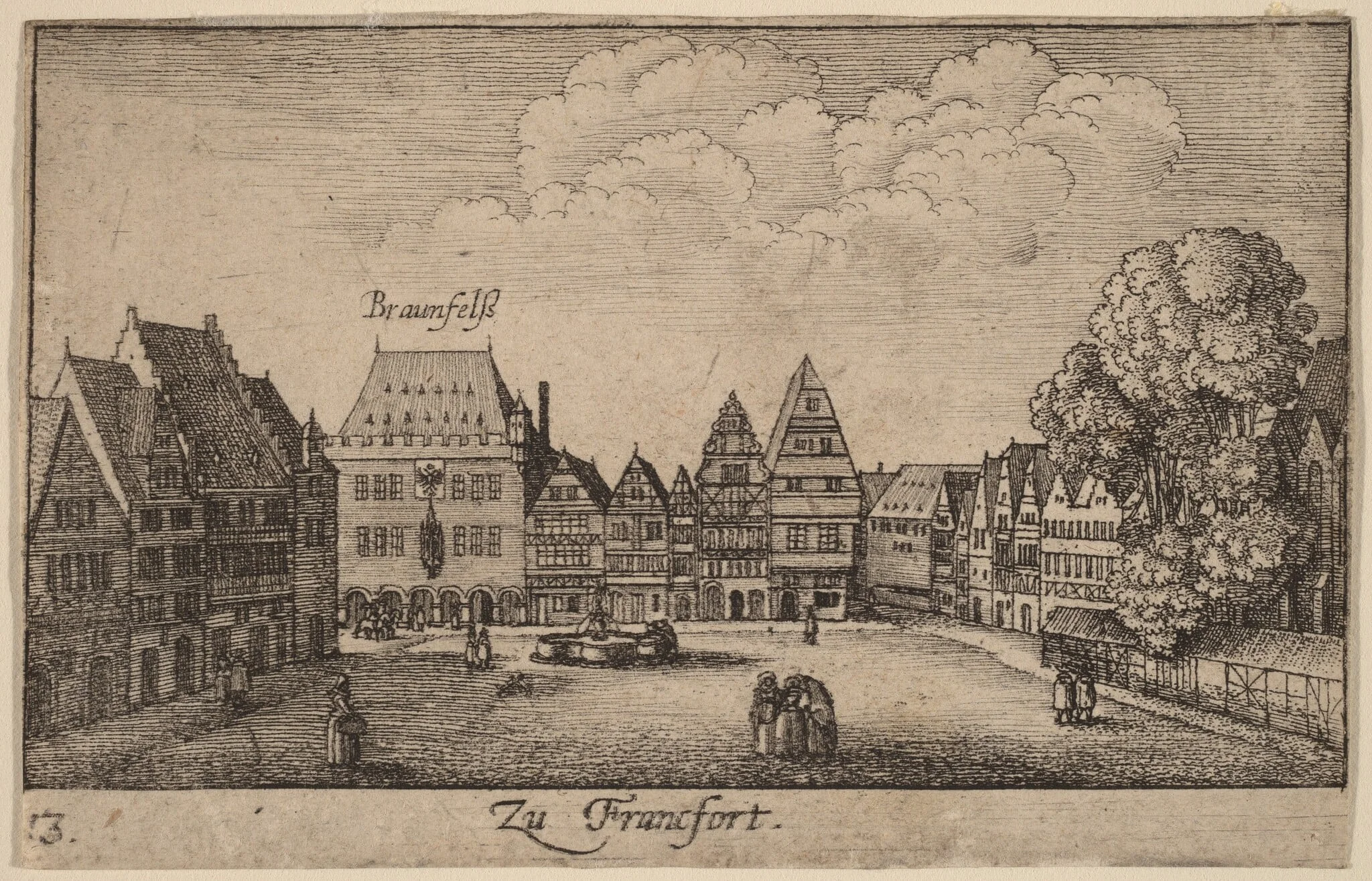 Frankfort, by Wenceslaus Hollar, ink, 1635