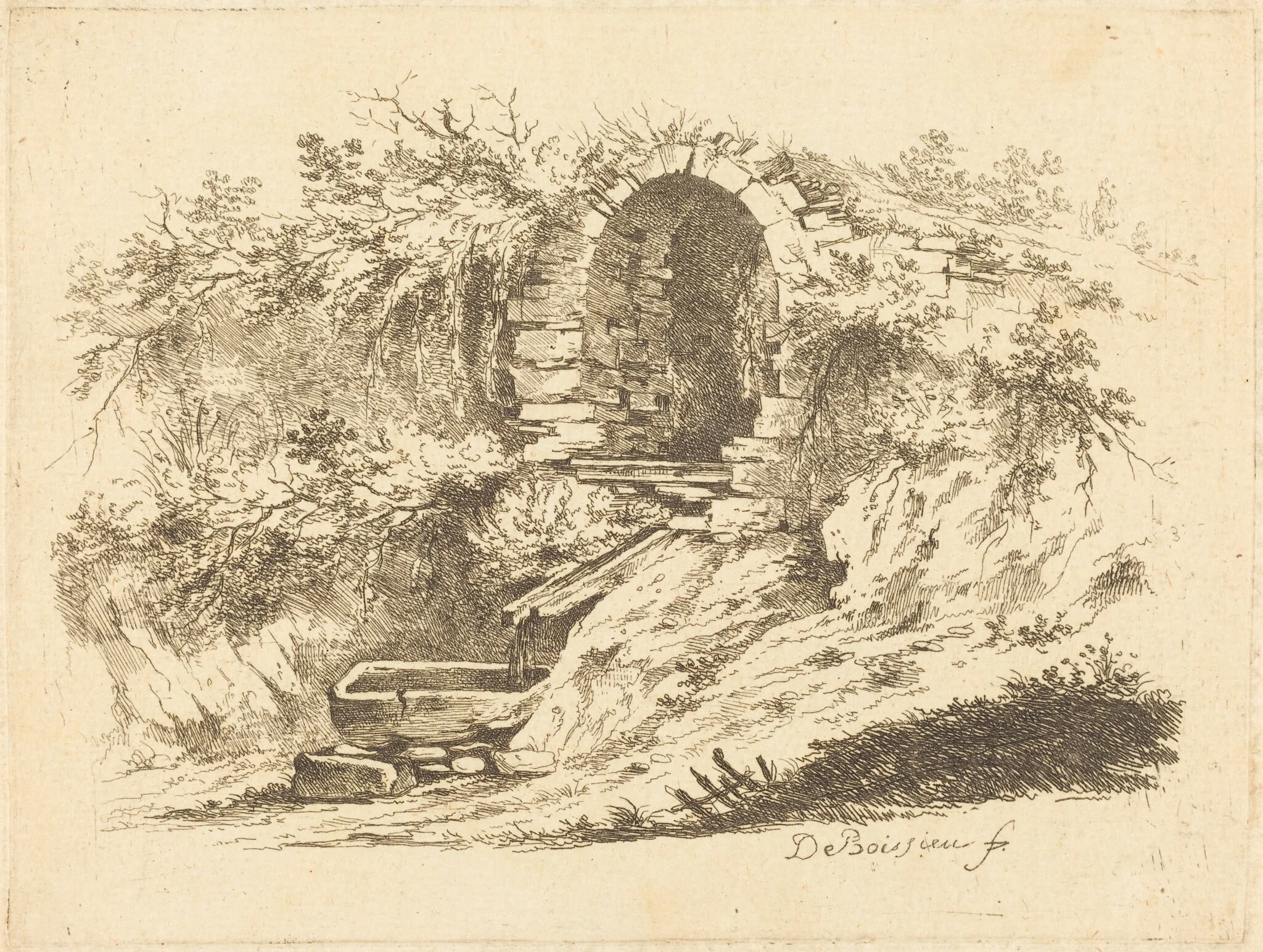 The Spring at l'Orsière, by Jean-Jacques de Boissieu, ink, 1759