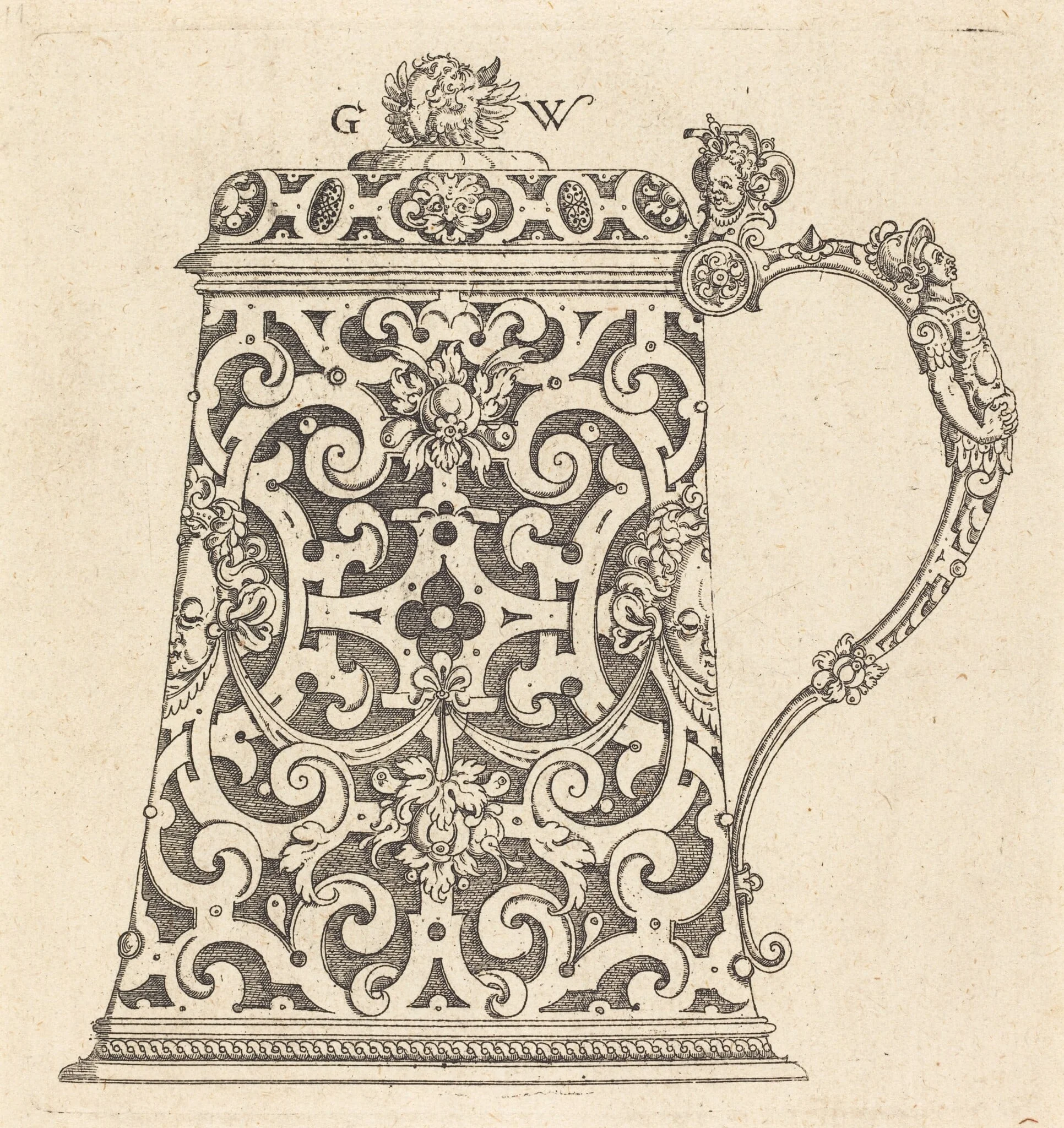 Tankard, by Georg Wechter I, ink, 1556